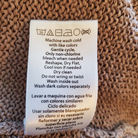 Rachel Zoe Karla 3/4 Sleeve Cable Knit Sweater Size L Tan Basic Fisherman - Picture 12 of 12